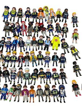 Playmobil Assorted Character Figurine Lot Mixed 66+ Pieces Police Space Fire